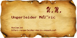 Ungerleider Móric névjegykártya